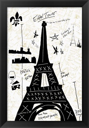 Framed Paris Gold I Print