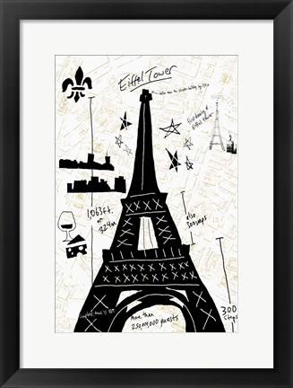 Framed Paris Gold I Print