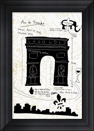Framed Paris Gold II Print
