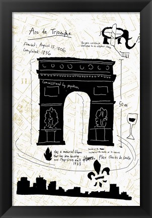 Framed Paris Gold II Print