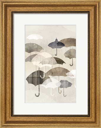 Framed Umbrella Rain I Print