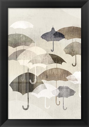 Framed Umbrella Rain I Print