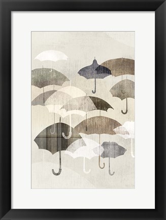 Framed Umbrella Rain I Print