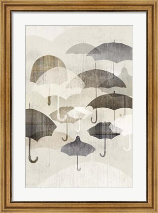 Framed Umbrella Rain II Print