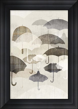 Framed Umbrella Rain II Print