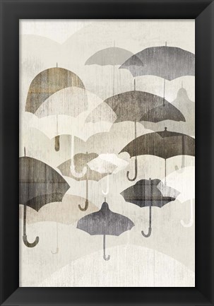 Framed Umbrella Rain II Print