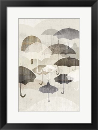 Framed Umbrella Rain II Print