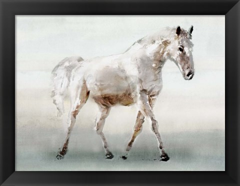 Framed White Horse Print