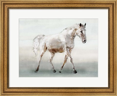 Framed White Horse Print