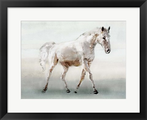 Framed White Horse Print