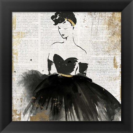 Framed Lady in Black I Print