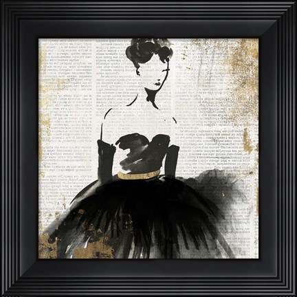 Framed Lady in Black II Print