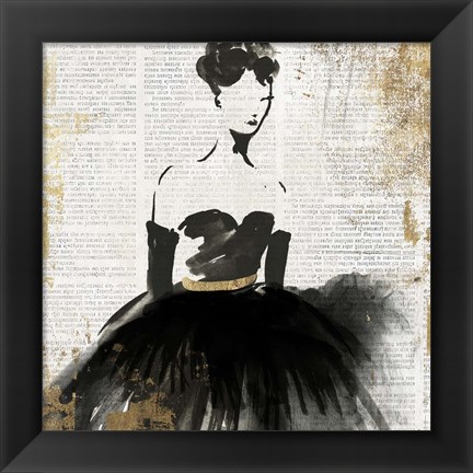 Framed Lady in Black II Print