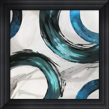 Framed Teal Ring II Print