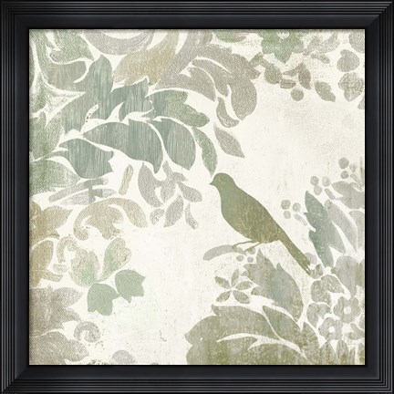 Framed Damask Bird II Print