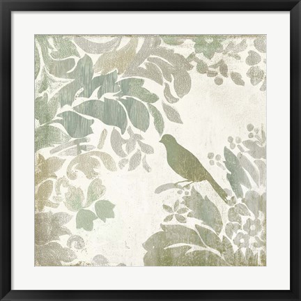 Framed Damask Bird II Print