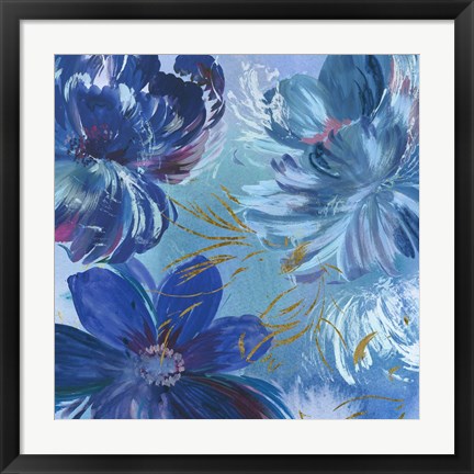 Framed Midnight Floral I Print