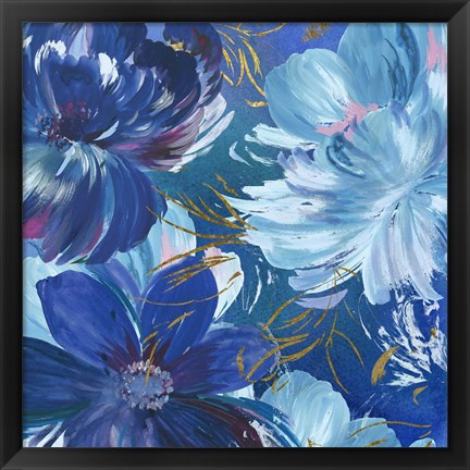 Framed Midnight Floral II Print