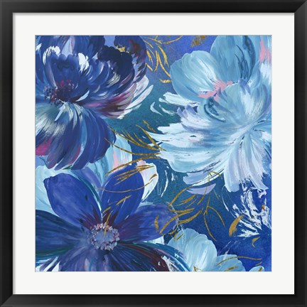 Framed Midnight Floral II Print