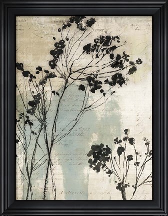 Framed Inky Floral I Print