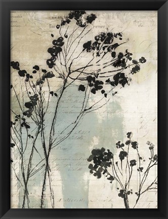 Framed Inky Floral I Print