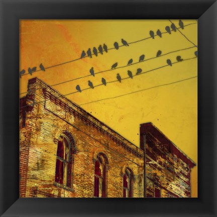 Framed Birds on a Wire I Print