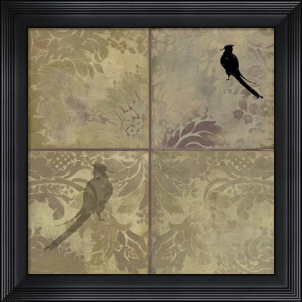 Framed Damask Birds Print