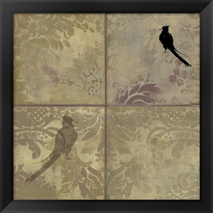 Framed Damask Birds Print