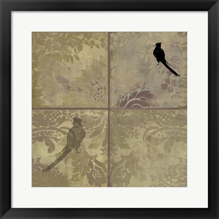 Framed Damask Birds Print