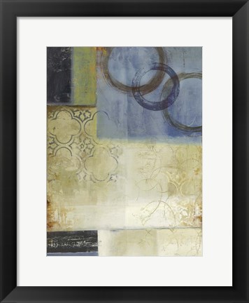 Framed Composition in Blue I Print