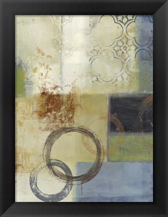 Framed Composition in Blue II Print