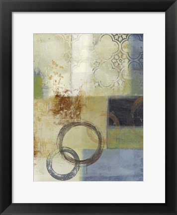 Framed Composition in Blue II Print