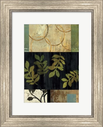 Framed Leaves of Green I Print