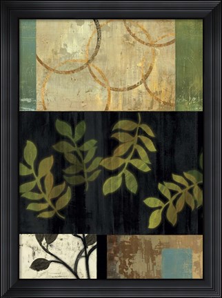 Framed Leaves of Green I Print