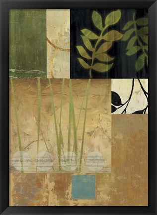 Framed Leaves of Green II Print