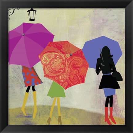 Framed Umbrella Girls Print