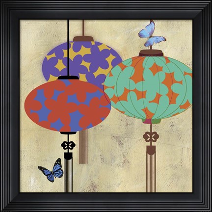 Framed Butterfly Lanterns Print