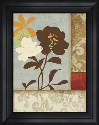 Framed Floral Damask I Print