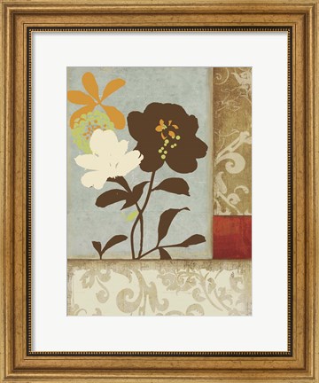 Framed Floral Damask I Print