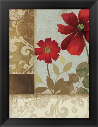 Framed Floral Damask II Print