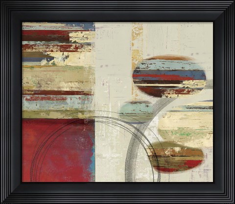 Framed Orbs and Stripes Print