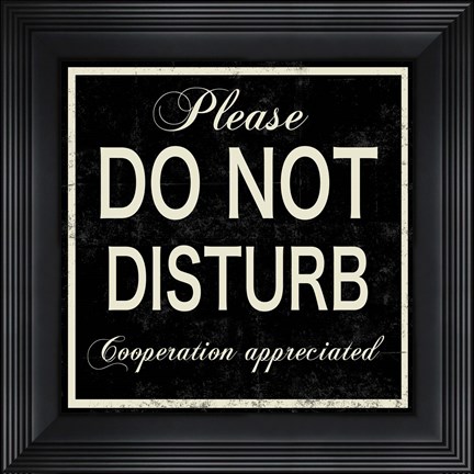 Framed Do Not Disturb Print