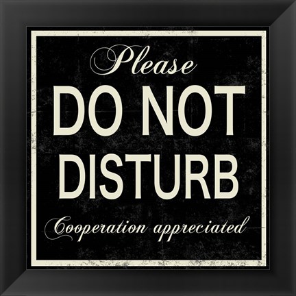 Framed Do Not Disturb Print