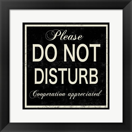 Framed Do Not Disturb Print