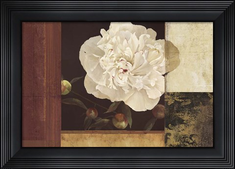 Framed Bronzed Floral Print