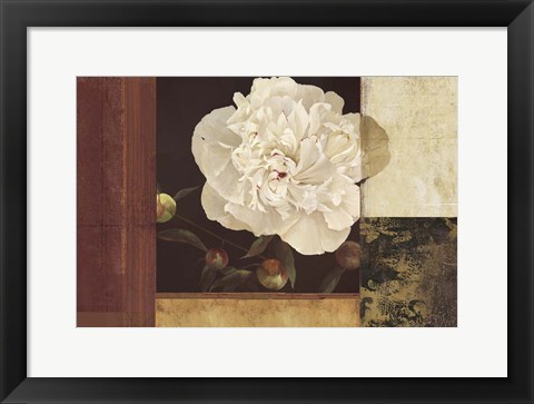 Framed Bronzed Floral Print