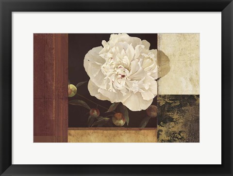 Framed Bronzed Floral Print