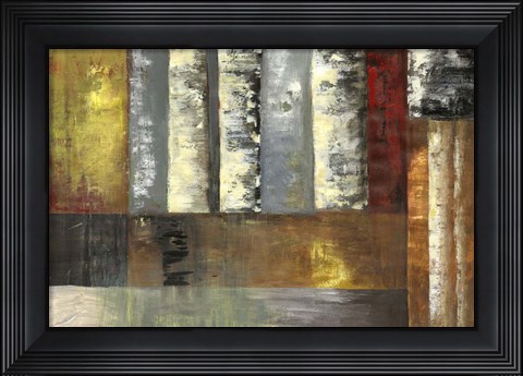 Framed Abstracted Birches I Print