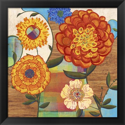 Framed Funky Flowers Print