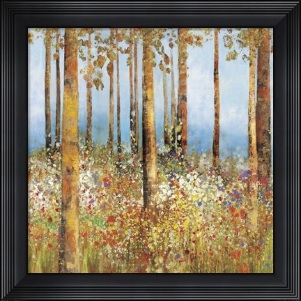 Framed Field of Flowers I Print